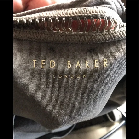 TED BAKER LONDON Pointelle Deep V SwimsuitOne Piece Khaki US 8